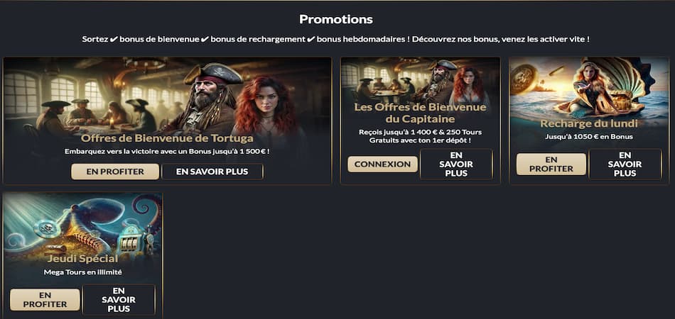 Tortuga Casino bonus